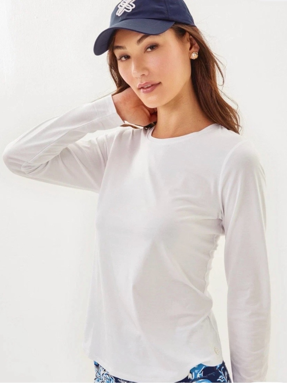 NWT Lilly Pulitzer UPF 50+ Luxletic Westley White Long-Sleeve Crewneck Tee Small